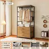 Perchero de Metal Xianju, Armario Combinado Abierto de Pie, Perchero para Ropa de Dormitorio, Estante para Vestidor del Hogar
