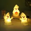 Luz de Noche Luminosa de Fantasma Creativo de Dibujos Animados Adorno Lindo Pequeño para Escritorio de Oficina Luz Ambiental para Mesita de Noche de Niños Dormitorio