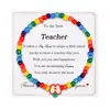 Pulsera de Maestro Más Vendida de Amazon para el Día del Maestro, Pulsera Elástica de Arcilla Suave con Cuentas de Manzana, Joyería de Doble Capa Regalo