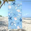 Toalla de Baño de Secado Rápido Absorbente Estilo Océano Azul Verano Transfronteriza Microfibra Dibujos Animados Tortuga Estrella de Mar Toalla de Playa