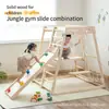 Estructura de Escalada para Niños de Madera Maciza Uso en Interiores en Casa Marco de Escalada Triangular de Madera Multifuncional Tobogán para Bebés Columpio Integración Sensorial