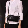 Bolsa Quadrada Pequena Estilo Mori High-end Retrô Zíper Duplo Transversal Couro Legítimo Feminino Bolsa Pequena para Celular