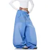 Diseño de Carta de Comercio Transfronterizo Pantalones Anchos Sueltos Lavados Estilo Americano con Pedrería para Mujer, Pantalones Rectos para Danza Jazz, Pantalones de Chándal para Hombre