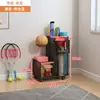 Cesta de Armazenamento para Tapete de Yoga com Rodas, Rack de Armazenamento para Equipamentos Esportivos e de Fitness, Suporte para Halteres, Rack de Armazenamento para Raquetes de Badminton e Bola de Basquete