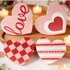 Nuevos Adornos de Madera para el Día de San Valentín Transfronterizos 2027 con Impresión UV a Doble Cara, Recuerdos de Madera en Forma de Corazón para Aniversarios de Boda