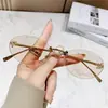 Estrelas Europeias e Americanas Mesmo Estilo Óculos de Sol de Armação Pequena Moda Masculina Tendência Oval Com Borda Sem Moldura Diamante Óculos de Sol Femininos