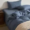 Juego de cuatro piezas de algodón puro lavado vintage 100% algodón sábana bajera funda nórdica sábana encimera juego de ropa de cama de tres piezas para estudiantes 1.8
