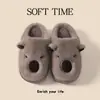 Pantuflas de Peluche Capibara Otoño/Invierno 2026, Felpa Gruesa de Lana de Cordero, Aislantes del Calor y Cálidas, Pantuflas de Algodón para el Hogar en Interiores para Parejas