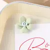 Acessório de elástico de cabelo em malha leve com flor tridimensional de cinco pétalas, acessório de tecido com centro de strass e contas, flor de cinco pétalas, atacado