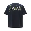Camiseta Retro de Manga Corta de Peso Pesado para Hombre 2025 Nuevo Verano High Street Juvenil Holgada Casual de Media Manga Base