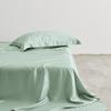 Sábana de Cama Lanjing Tencel de los 60s Color Sólido de una Pieza Seda Helada Sábana de Cama de Verano Funda de Almohada Juego de Tres Piezas Cama Doble de Verano para Dormitorio