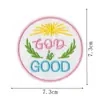 Parches de Tela Bordados con Citas Inspiradoras Serie de Cartas de Jesús Parches Etiqueta de Bordado de Fresa Rosa Decoración para Bolsos