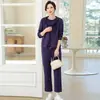 Conjunto Deportivo con Sudadera de Otoño para Mamá 2026 Primavera y Otoño Conjunto Casual Elegante de Tres Piezas para Mujeres de Mediana Edad y Mayores