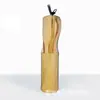 Juego de Ocho Piezas de Espátula y Cuchara de Cocina de Bambú Espátula Antiadherente Cucharón Espátula para Freír Colador de Ensalada Utensilios de Cocina Mango Largo