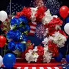 Enfeites de Decoração de Guirlanda de Dia da Independência Transfronteiriços, Flores Artificiais Festivas, Guirlanda de Hortênsia de Dia da Independência, Decorações Penduradas em Círculo de Cipó