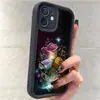 Flor de Destello Mágico Cruce de Fronteras Esmeril Paso Ojo del Cielo Ranura Negra Adecuado para Funda Protectora de Teléfono Móvil Iphone15/16/17