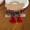 Accesorio de Vacaciones: Pulsera Multicolor de Cuentas de Cristal y Perlas de Arroz de Múltiples Capas, Joyería de Mano Bohemia Lujosa y de Alta Gama
