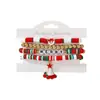 Pulsera de Pulsera de Arcilla Suave con Cuentas de Árbol de Navidad Transfronteriza Europea y Americana Set Navideño para Mujer Pulsera Versátil para Regalo de Fiesta