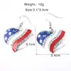 Joyería con temática del Día de la Independencia, Día Nacional Americano, collar de cadena y pendientes de Estrellas y Franjas, accesorios de estilo casual americano al por mayor