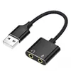 Convertidor de Tarjeta de Sonido Externa Type-C a 3.5mm Cable Adaptador de Audio para Altavoz de Computadora Auriculares Micrófono Dos en Uno