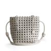 Bolso Cubo Tejido Hecho a Mano Único, Bolso Cruzado Pequeño de Cuero Genuino de Primera Capa Resistente, Bolso Cruzado Mini de Moda y Exquisito para Mujer
