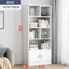 Estantería de Piso Estante de Almacenamiento Simple Color Madera Maciza Librería Armario de Almacenamiento Armario de Almacenamiento Integrado tipo Inclinado a la Pared Uso de Oficina en Casa