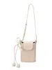 Bolso de axila tejido texturizado para mujer, nuevo modelo 2026, bolso para teléfono de cuero encerado, bolso tipo cubo, bolso cruzado versátil de verano