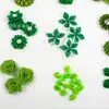 Mori 59 piezas traje verde calcomanías flores de tela hechas a mano material para joyería DIY flor de muñeca bolsa venta caliente transfronteriza