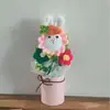 Cubo de Abrazo de Papá Noel Tejido a Mano Girasol Piña Conejo de Algodón Ramo de Lana Ganchillo Terminado Regalo