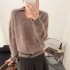 Suéter de Lã com Gola Polo e Contas para Mulheres 2026 Outono e Inverno Novo Estilo Top de Malha Espesso Quente de Alta Qualidade