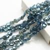 En stock, colgante de cristal de color galvanizado con forma de agujero medio cuadrado oblicuo de 12 mm, accesorios para el cabello DIY, cadena para teléfono móvil, material de cristal