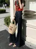 Yy Mismo Estilo Azul Denim Retro Adelgazantes Cubre Cadera Pierna Ancha No Ajustados Acampanados Pantalones para Mujer 9552 Cuatro Yuan