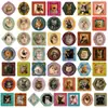 Marco de Fotos Vintage Nuevo Estilo Transfronterizo 50 Piezas Pegatinas de Gato Decoración Creativa para Diarios, Fundas de Teléfono, Cuadernos, Pegatinas Impermeables