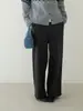 Calça Casual Xiaomi Yinuo Cinza de Alta Qualidade para Emagrecer em Veludo Fino Lã Escovada para Mulheres Calça de Cintura Alta Wide-Leg 11103