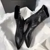Nueva Temporada Encuentro Inicial Botines de Tacón Alto Puntiagudos Adelgazantes Ajustados a la Pierna Estilo Celebridad de Internet 2026 Otoño/Invierno Cremallera Lateral Tacón Grueso Botines Cortos para Mujer