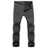 Pantalones de Soft Shell para Exteriores Hombres Impermeables a Prueba de Viento Pantalones de Esquí Pantalones Engrosados Cálidos con Forro Polar Color Sólido Pantalones de Montañismo para Exteriores para Mujeres