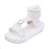 Transfronterizo Nuevo talla grande Suela gruesa Ligeras Pantuflas tejidas Zapatos de mujer Nuevo Europeo y americano Casual Lana Punta redonda Sandalias romanas