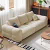 Tela de Algodón de Azúcar Nube Nueva Sala de Estar de Apartamento Pequeño Estilo Crema Chenilla Hogar Sofá Recto Simple