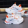 Tênis de Verão para Meninas Estilo Coreano Respirável Sapatos Infantis Tendência Tênis Pai Sapatos de Marca Fashionáveis Estilosos