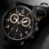Personalidad creativa negocios ocio tres ojos falsos correa de PU reloj de cuarzo reloj de estudiante esfera exquisita luminoso