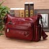 Bolso Transfronterizo para Mujer Bolso Cruzado de Hombro de Piel de Vaca Bolso Casual para Madres Mujeres de Mediana Edad y Mayores Multibolsillos Gran Capacidad Bolso Cruzado
