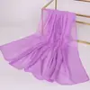 Bufanda de Gasa Georgette de Color Sólido Venta al por Mayor Regalo Pequeño Navideño Chal Rojo Grande Estilo Delgado Bufanda Roja Grande para Danza de Mujer