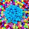 Cuentas Acrílicas de Agujero Grande Color Caramelo Macaron Accesorios de Joyería para Vestido de Cuentas Hecho a Mano Diy Collar Pulsera