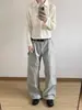 Jeans de Mezclilla Lavada con Salpicaduras de Tinta Cross-Border 2026 para Hombre, Corte Recto Holgado Vintage, Pantalones de Trabajo de Pierna Ancha Fluidos