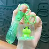 Pingente Chaveiro Cubo de Sapo Preenchido com Óleo Criativo, Pingente Pequeno de Garrafa de Areia Líquida Exquisito, Acessório de Bolsa, Pequeno Presente Venda por Atacado