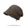 Gorro fino de primavera y otoño para mujer, gorra versátil de ala corta retro, elegante y chic, con diseño de cordón para un look casual