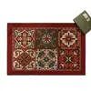 Felpudo de entrada de bucle de seda vintage con PVC antideslizante, felpudo para recibidor, alfombrilla de suelo bohemia para el hogar, resistente a la suciedad y fácil de mantener