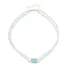 Joyería Transfronteriza Europea y Americana Collar de Cadena para Clavícula de Doble Capa con Perlas de Imitación y Pedrería Cuadrada Pulsera Conjunto de Moda Creativa Personalizada