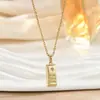 Collar para Mujer, Chapado en Cobre con Oro de 18 Quilates, Colgante de Ladrillo de Oro Pequeño Riqueza de la Noche a la Mañana, Lujo Ligero, Cadena de Acero Inoxidable Moderna y Sencilla para Novia