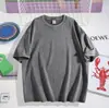 Camiseta americana retrô 230g lavada e com efeito desgastado, ombro caído, modelagem solta, gola redonda, mangas curtas, estilo moderno para casais, atacado para vendas transfronteiriças